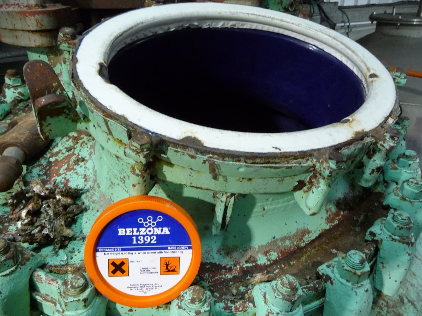 Digester interior lined and repaired
