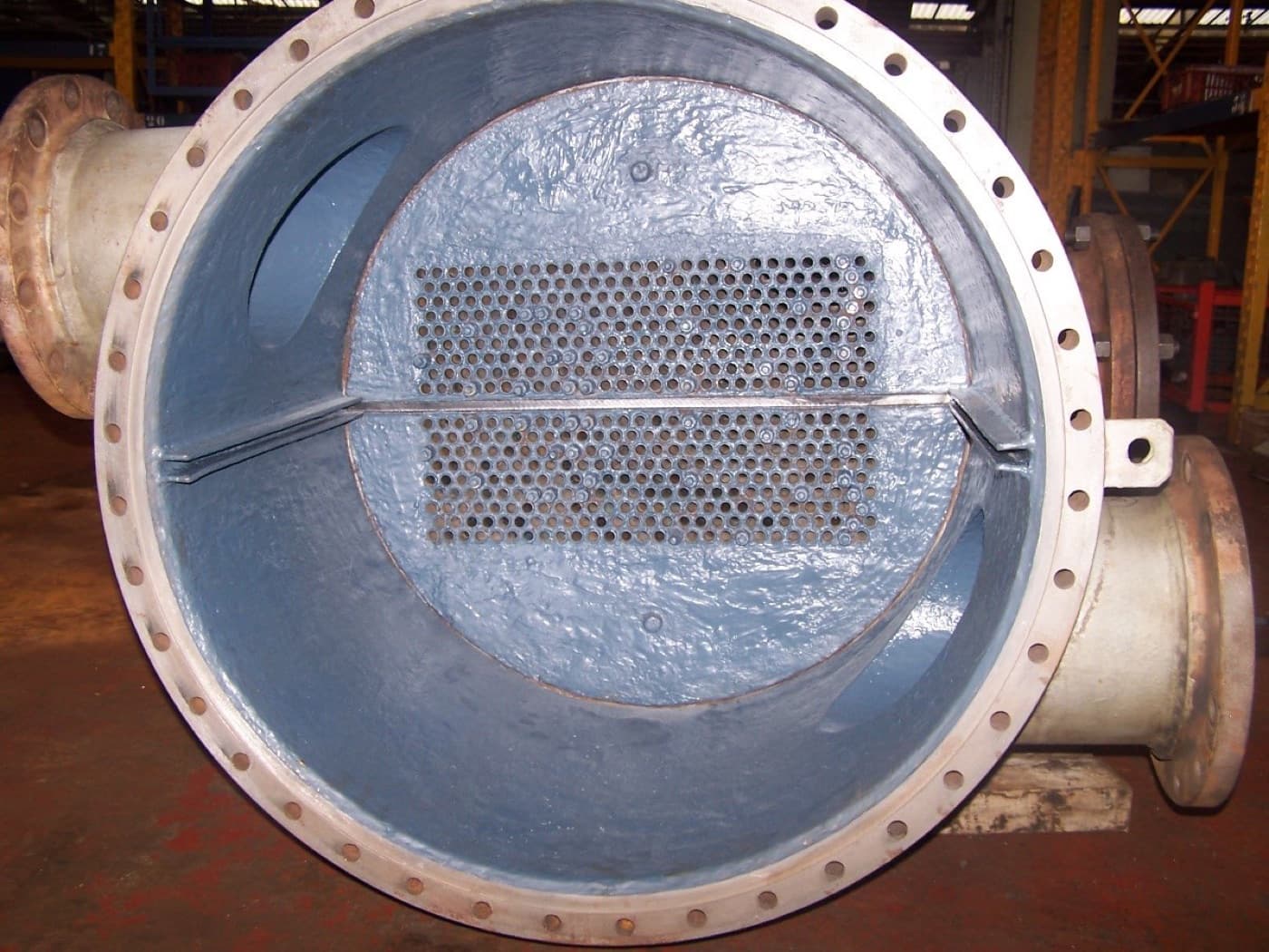 Condenser tube sheet face rebuilt and coated