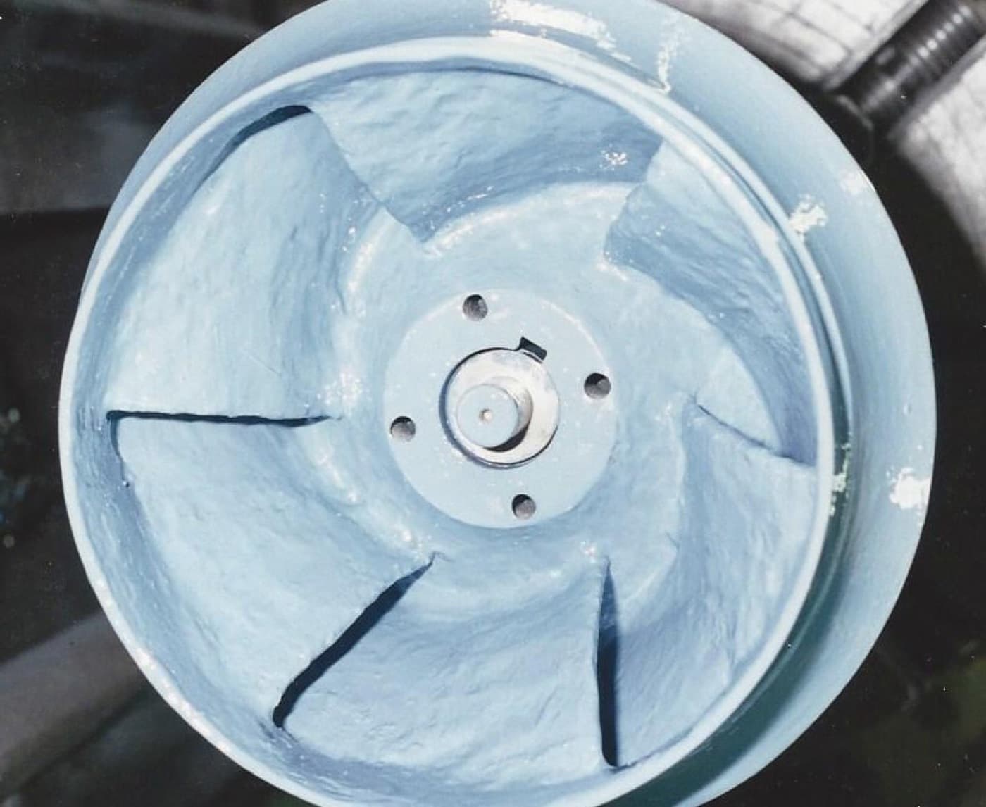 Acid transfer pump casing rebuilt and lined