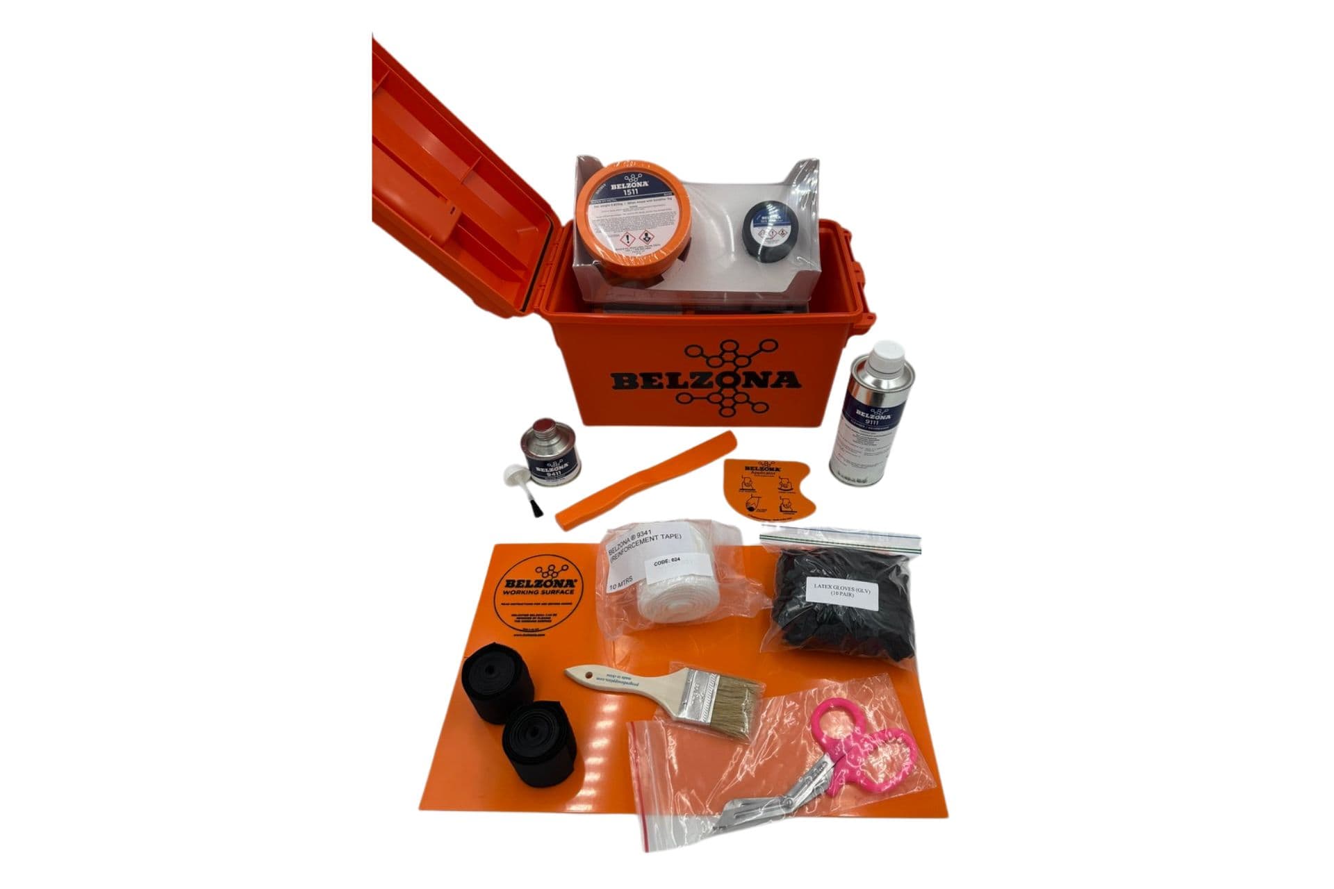Belzona Leak Repair Kit — repair kit contents and lockable toolbox