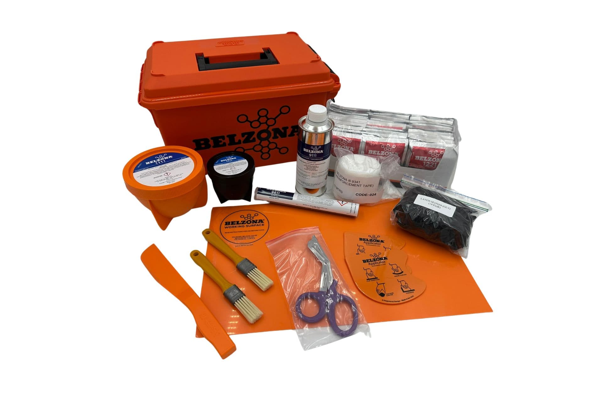 Belzona Super Fast Metal Repair Kit - Large — repair kit contents and lockable toolbox