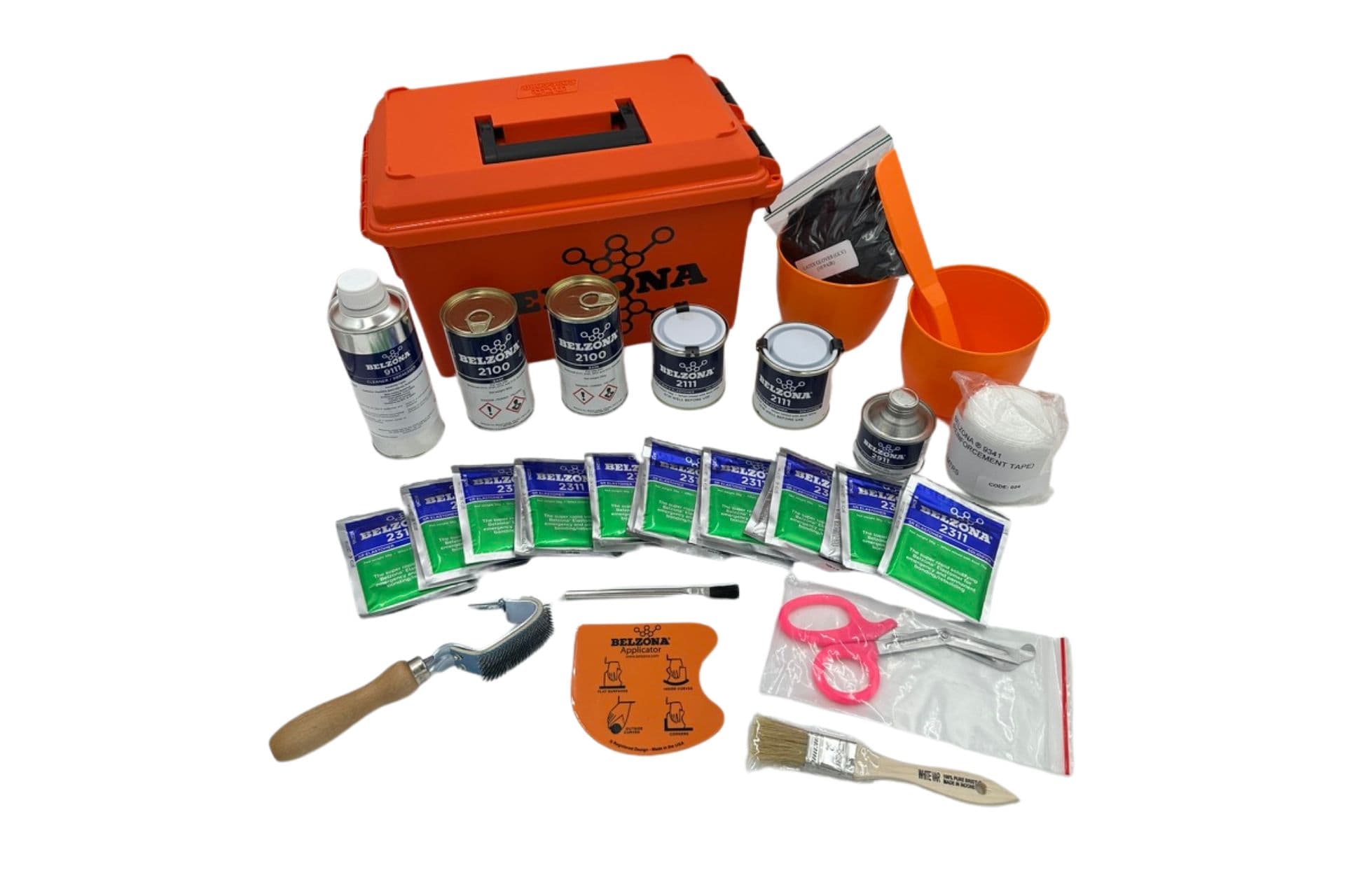 Marine Flexible Repair Kit — repair kit contents and lockable toolbox