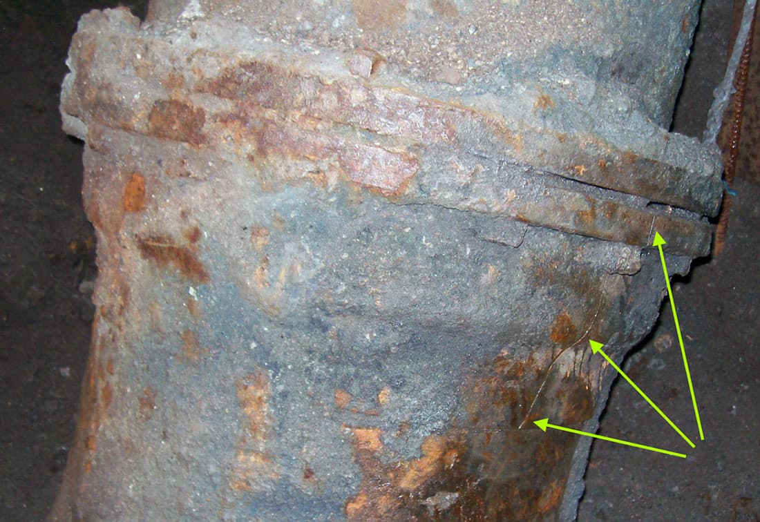 Corroded and leaking pipe