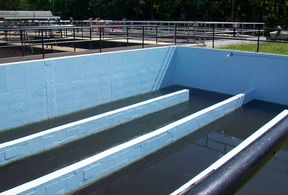 Walls coated using Belzona 5111 (Ceramic Cladding) to provide a barrier protection