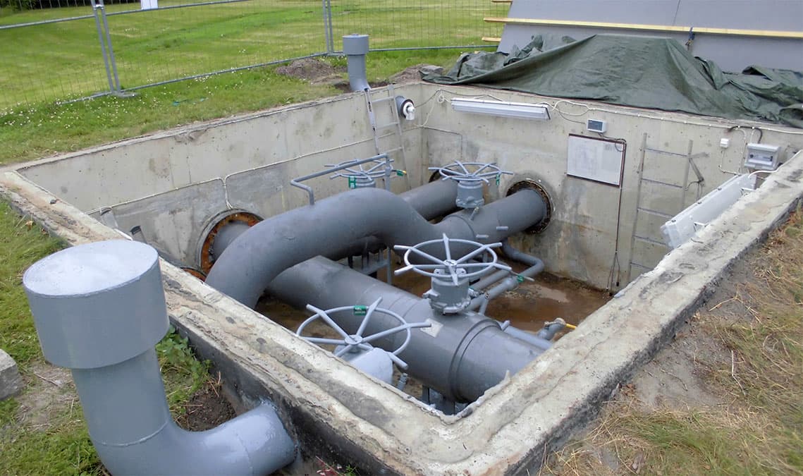 Completed work with Belzona 5841 on the return water pipe