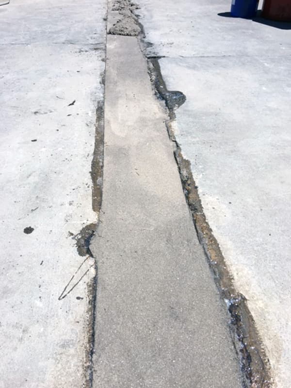 A conduit gap restored with Belzona 4154 and aggregate