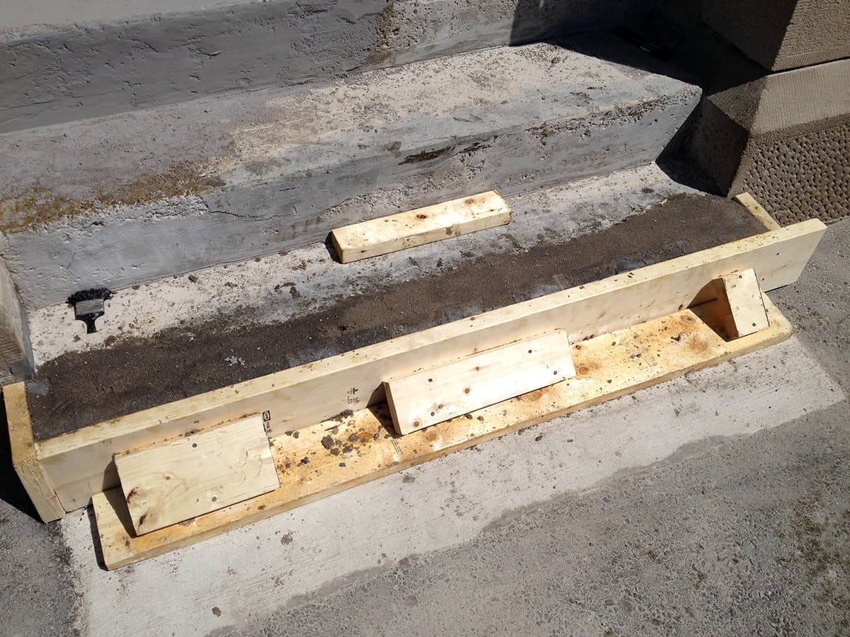 Steps restoration with Belzona 4154 and a locally sourced aggregate