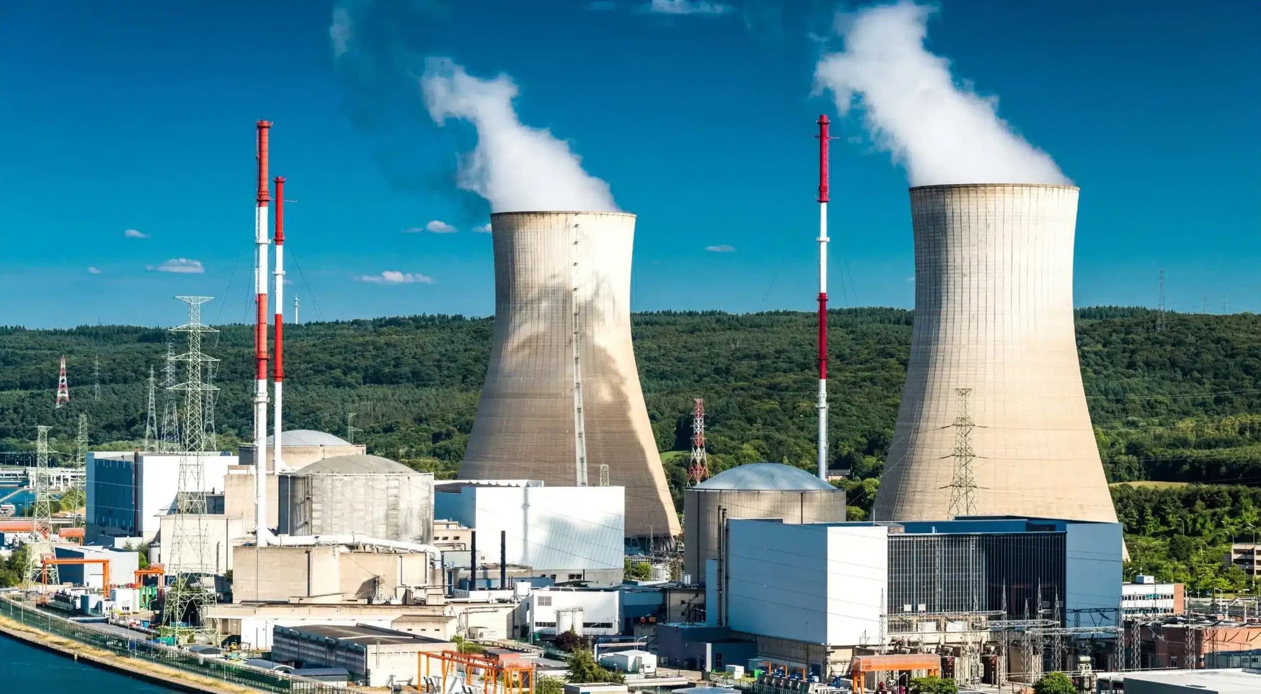 Cooling towers at a nuclear power station